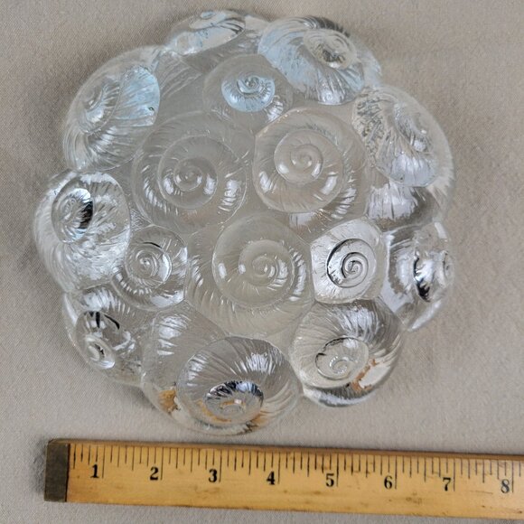 ROYAL COPENHAGEN Crystal Musling Snail Shell Art Glass Bowl Per Lutken - Picture 4 of 7